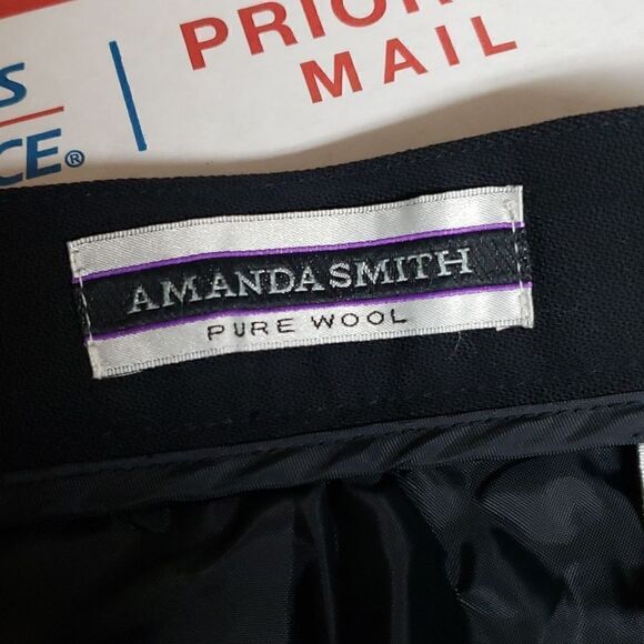 Amanda Smith  Pure Wool Black Pants sz 12 - Picture 3 of 10